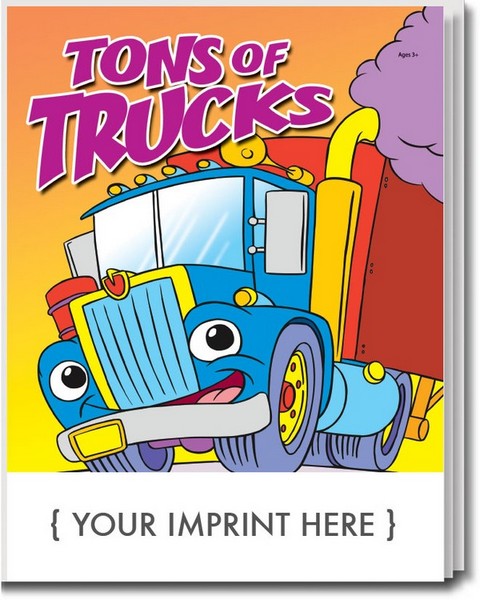 CS0575 Tons of Trucks Coloring and Activity BOOK With Custom Imprint